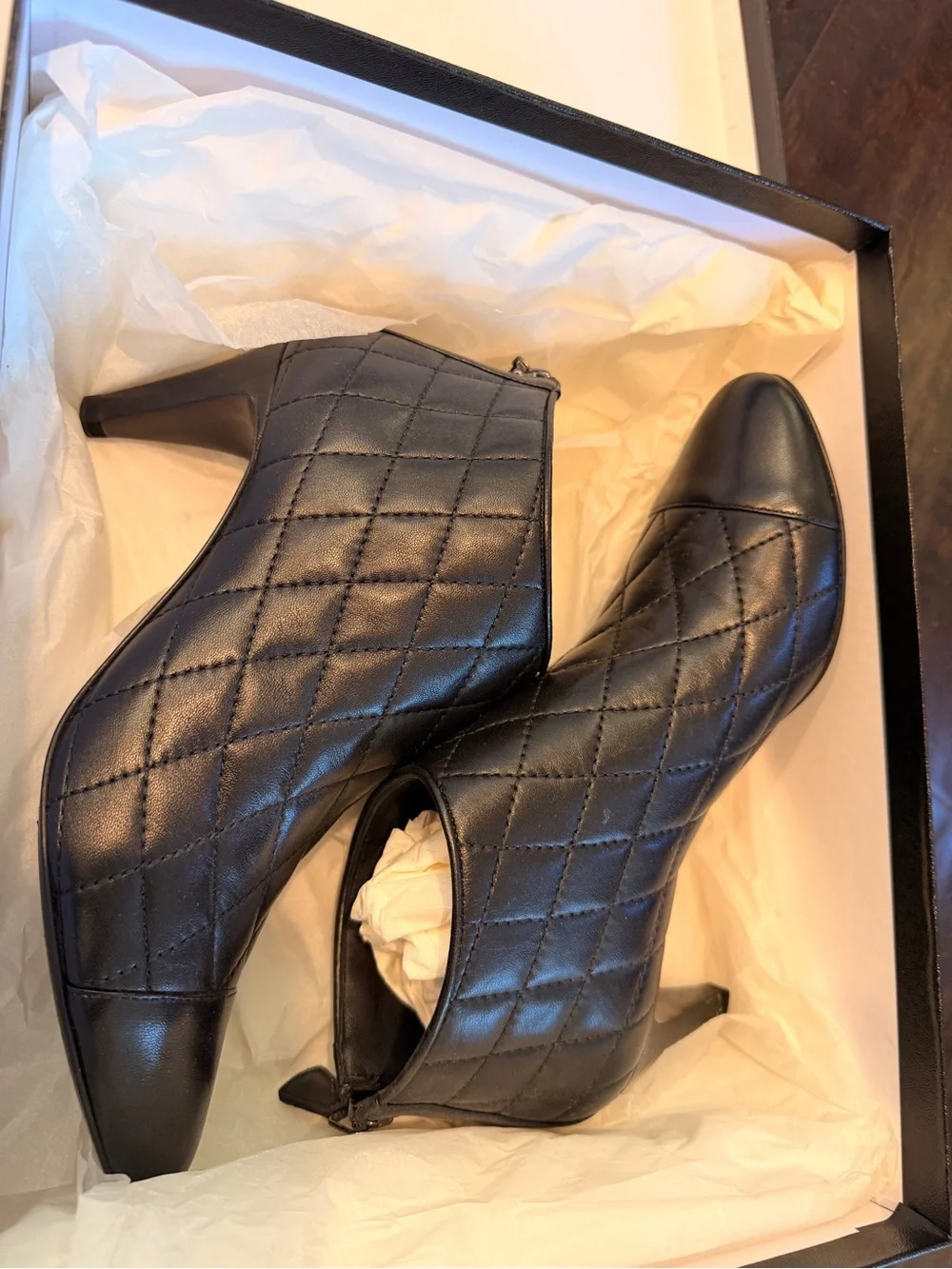 Chanel Lambskin Short Boots Size 6.5 $1325 MSRP